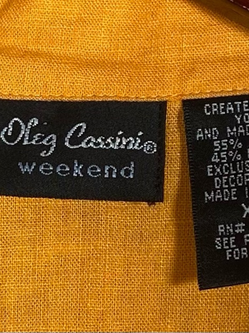 VTG Oleg Cassini Flamingo Embroidered Beaded Fringe Resort Top Orange Size XL - Picture 7 of 10